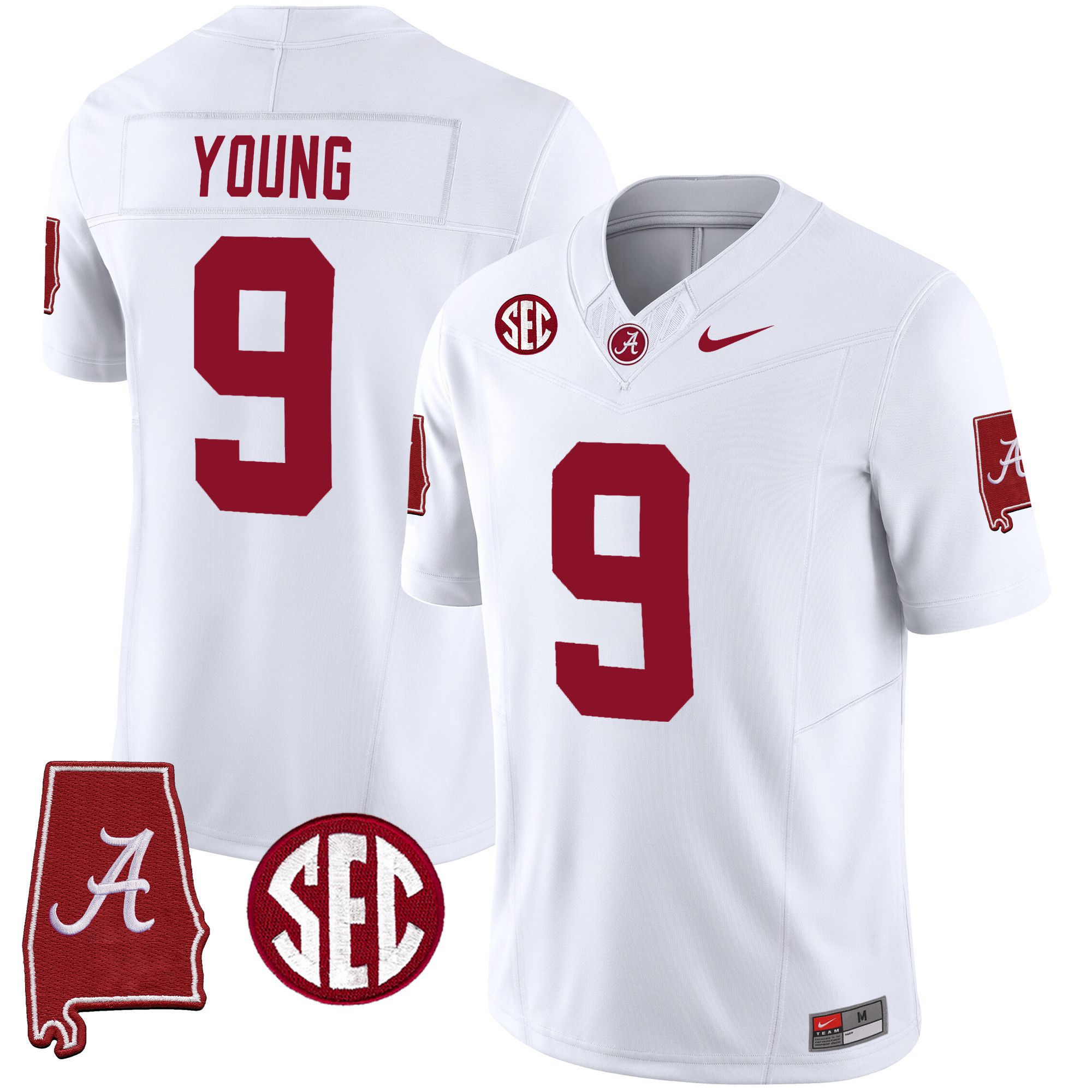 Men Alabama Crimson Tide #9 Young White 2024 Nike Vapor Limited NCAA Jersey->indianapolis colts->NFL Jersey